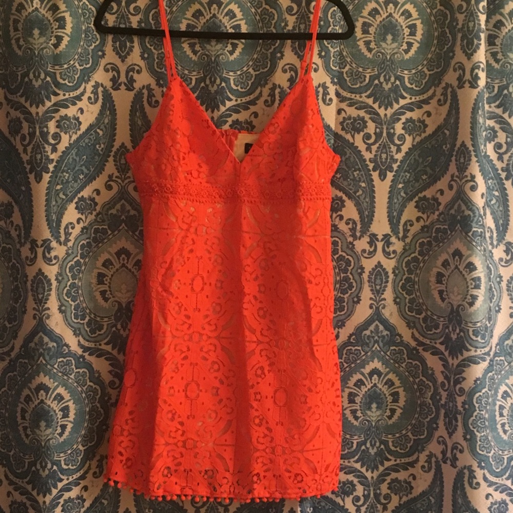 Cute orange lace dress